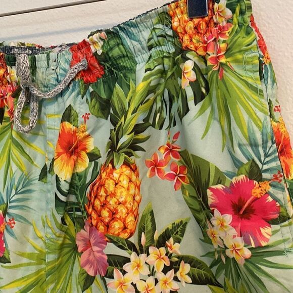 Spicy Tuna Floral Hawaiian Print Swim Trunks Size Small - Picture 4 of 9
